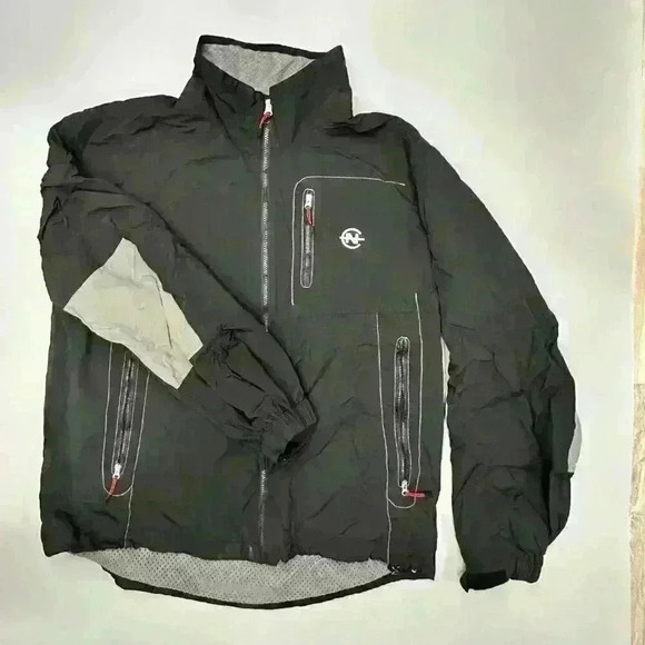 Nautica Men's Black Windbreaker Jacket - Size XL - Drawstring Cord Pockets - Picture 5 of 10